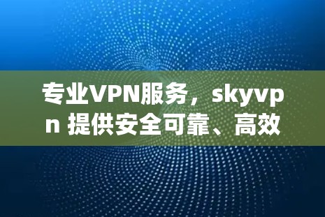 专业VPN服务，skyvpn 提供安全可靠、高效便捷的互联网连接，助力您的数据安全与网络体验
